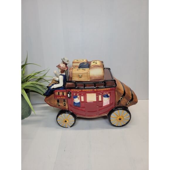 Wells Fargo Ceramic Cookie Jar Western Bank Collectible Kitchen Decor 2009 - Picture 1 of 6